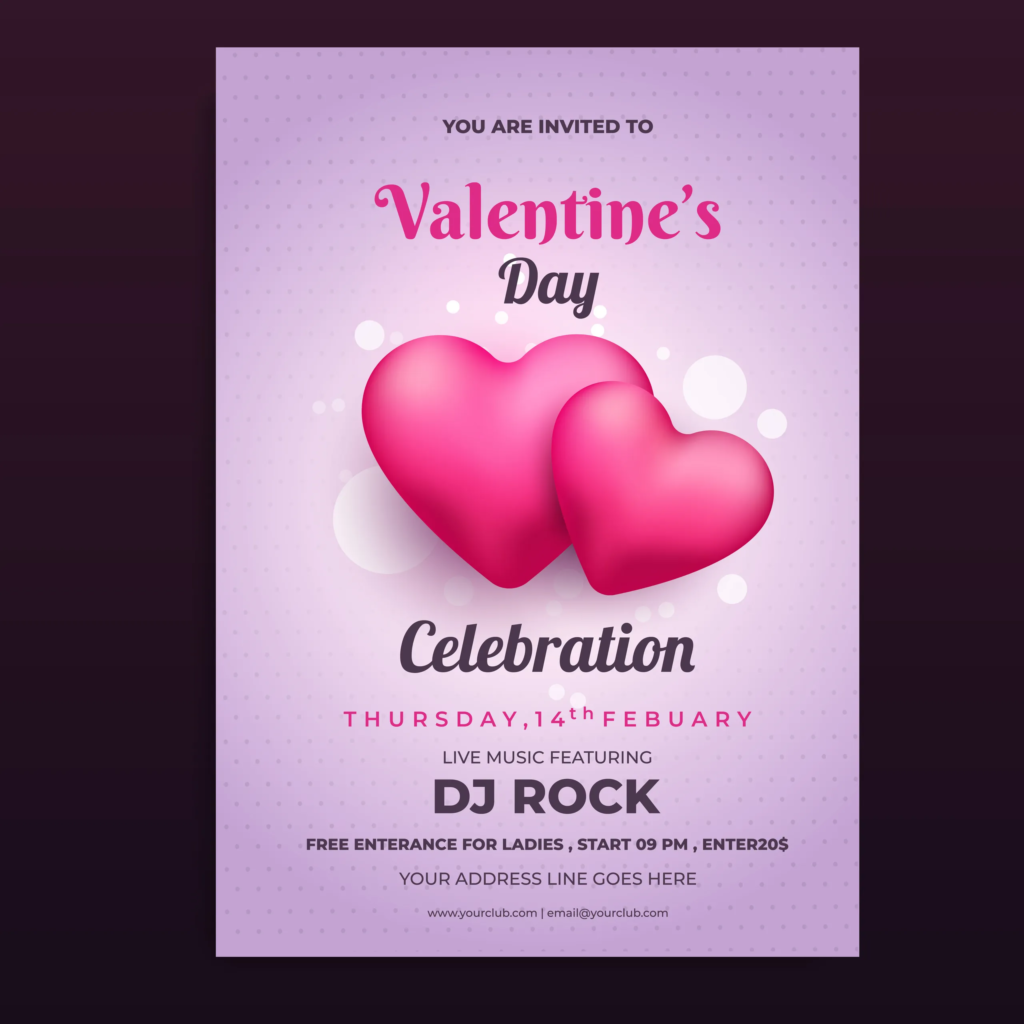 Happy Valentine's Day Party Flyer Templates Free Download