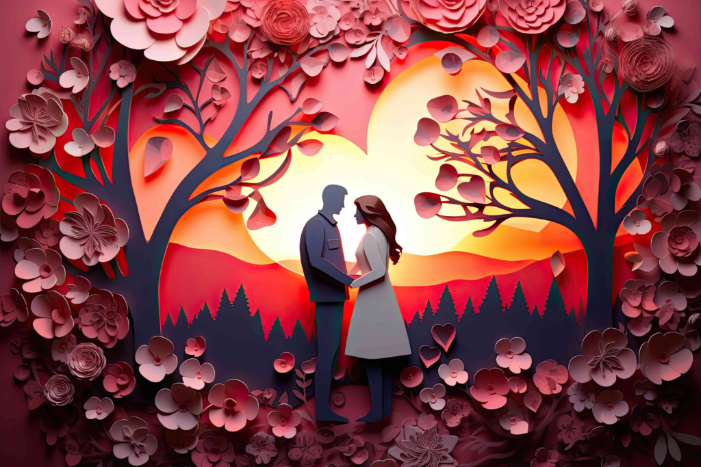 Download Free Valentine's Day papercut image