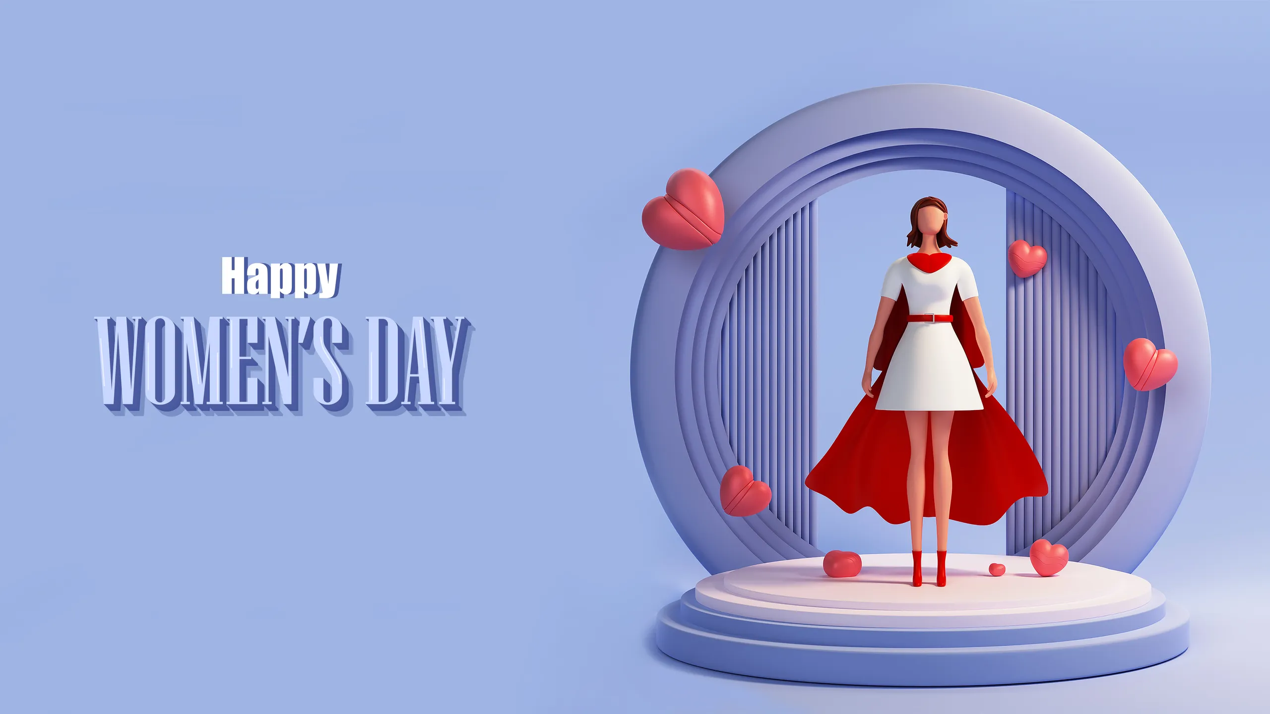 Free Happy Women's Day Freepik Style 3D Image