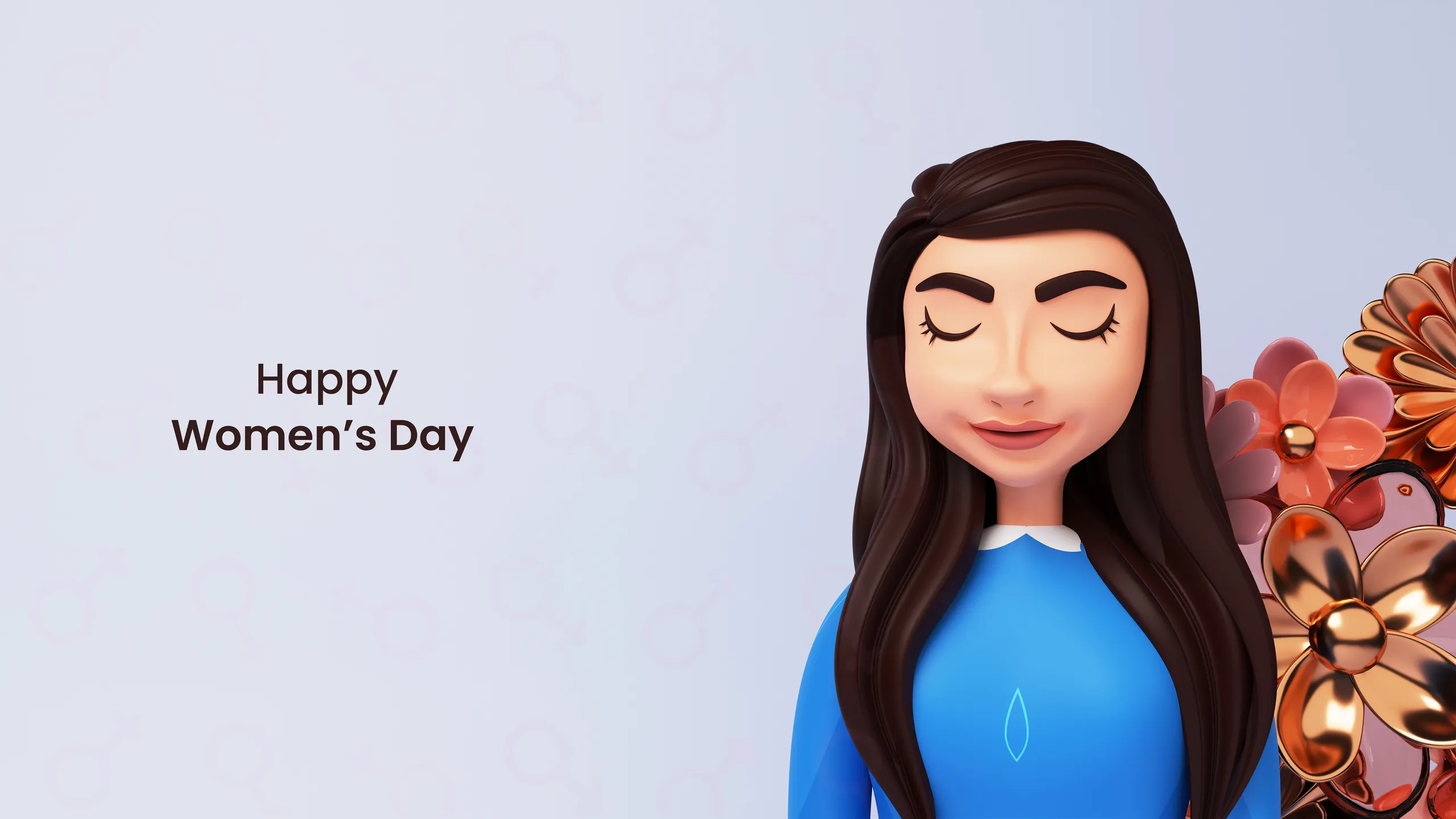 Free Happy Women's Day Freepik Style 3D Images