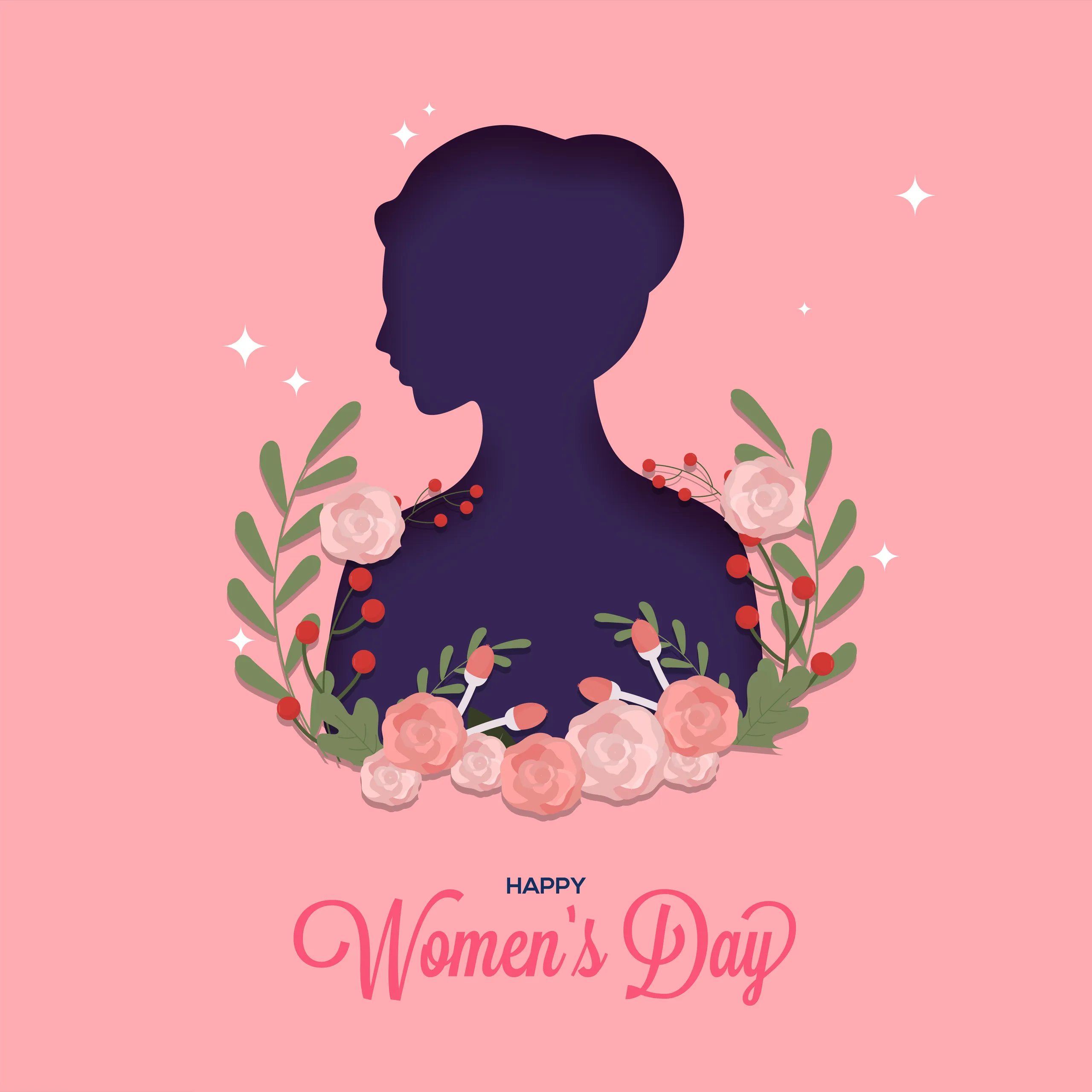 Free Happy Women's Day Freepik Style Vector Image